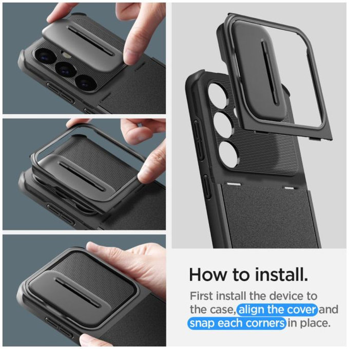 Spigen - Hülle Optik Armor für Samsung Galaxy S24, schwarz