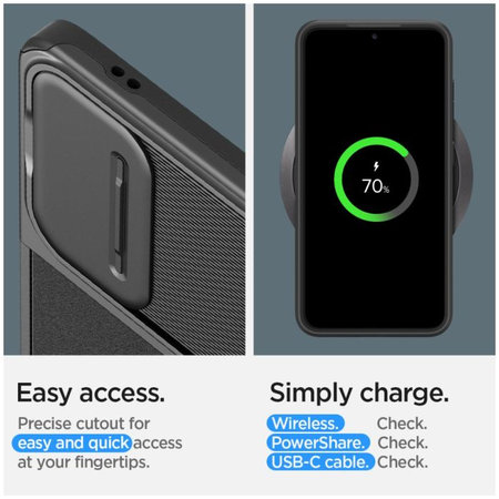 Spigen - Hülle Optik Armor für Samsung Galaxy S24, schwarz