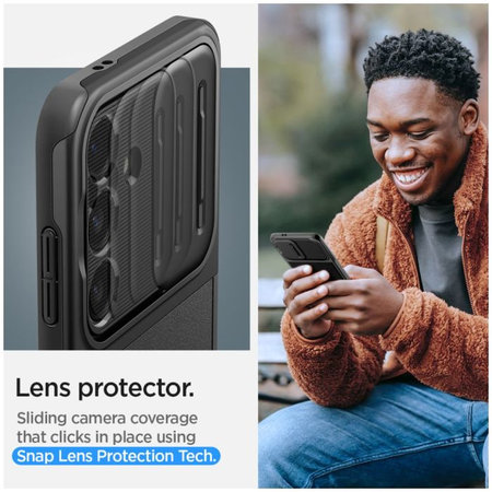 Spigen - Hülle Optik Armor für Samsung Galaxy S24, schwarz