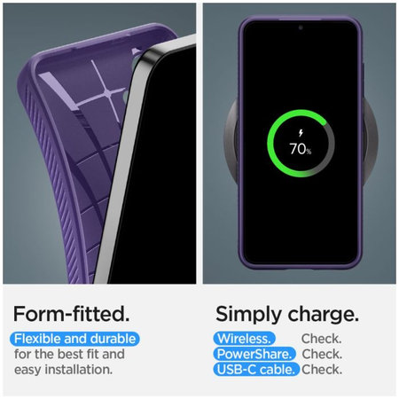Spigen - Hülle Liquid Air für Samsung Galaxy S24, Deep Purple