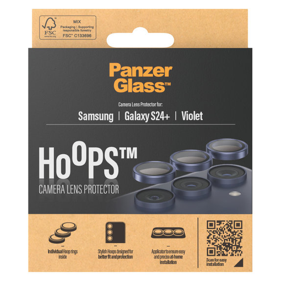 Kameraobjektivschutz Hoops für Samsung Galaxy S24+, Violett, PanzerGlass