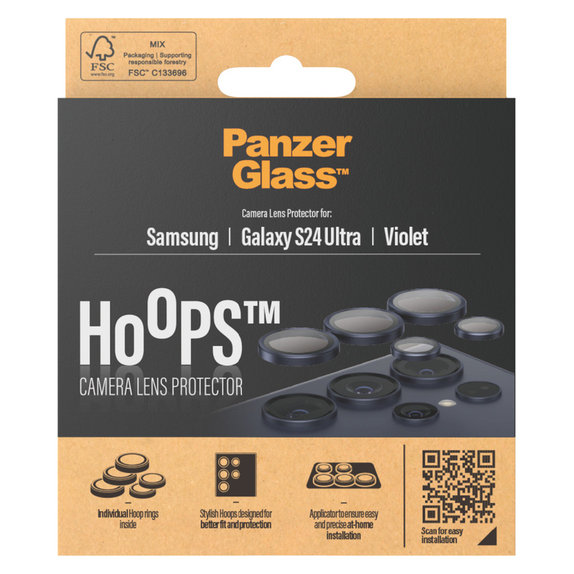 Kameraobjektivschutz Hoops für Samsung Galaxy S24 Ultra, Violett, PanzerGlass
