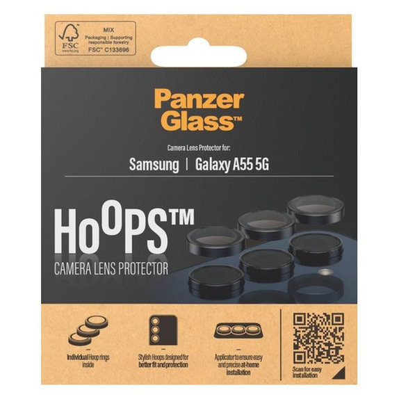 PanzerGlass - Kameraobjektiv-Schutzhülle Hoops für Samsung Galaxy A55, schwarz