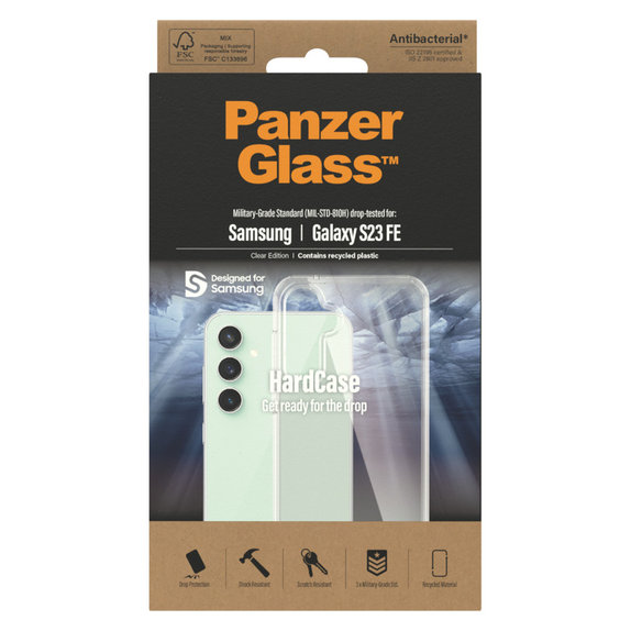 Hülle HardCase AB für Samsung Galaxy S23 FE, Transparent, PanzerGlass