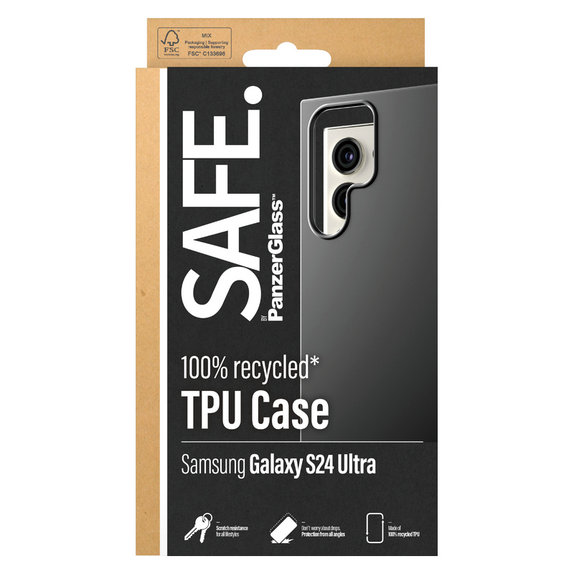 Hülle TPU für Samsung Galaxy S24 Ultra, Schwarz, SAFE by PanzerGlass