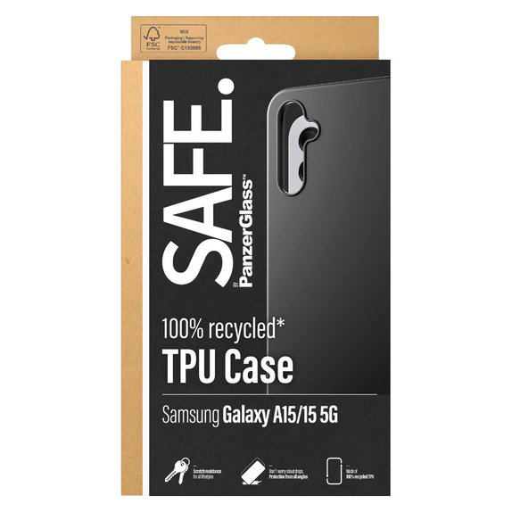 Hülle TPU für Samsung Galaxy A15/A15 5G, Schwarz, SAFE by PanzerGlass