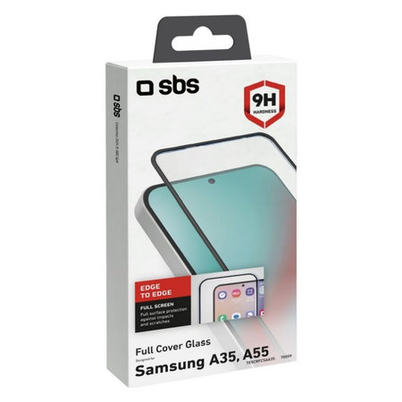 SBS - Gehärtetes Glas Full Cover für Samsung Galaxy A35 a A55 5G, schwarz