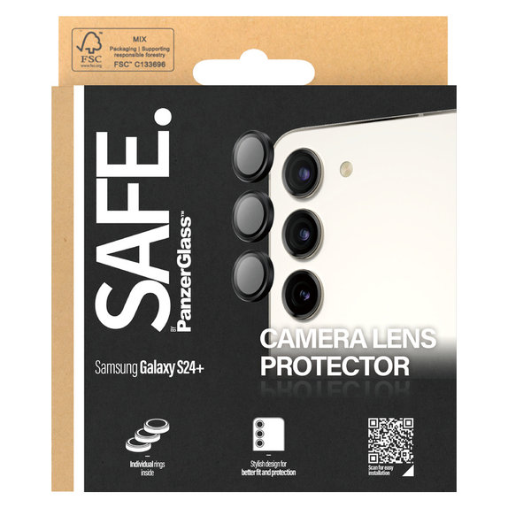 Kameraobjektivschutz für Samsung Galaxy S24+, Schwarz, SAFE by PanzerGlass