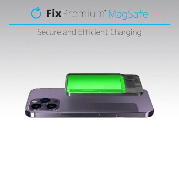 FixPremium - MagSafe PowerBank mit LCD 5000mAh, schwarz