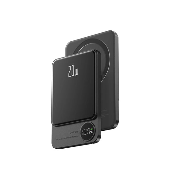 FixPremium - MagSafe PowerBank mit LCD 5000mAh, schwarz
