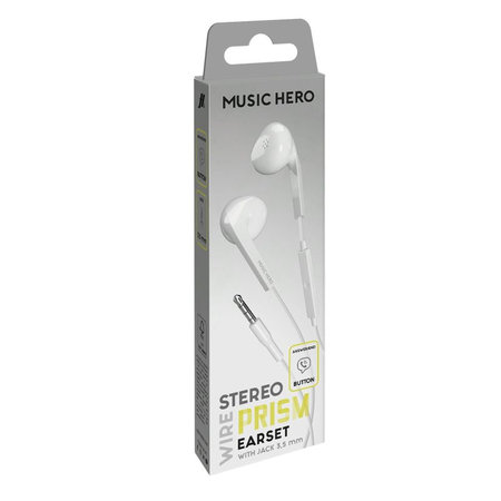 Music Hero - Kopfhörer PRISM, 3.5mm jack, weiß