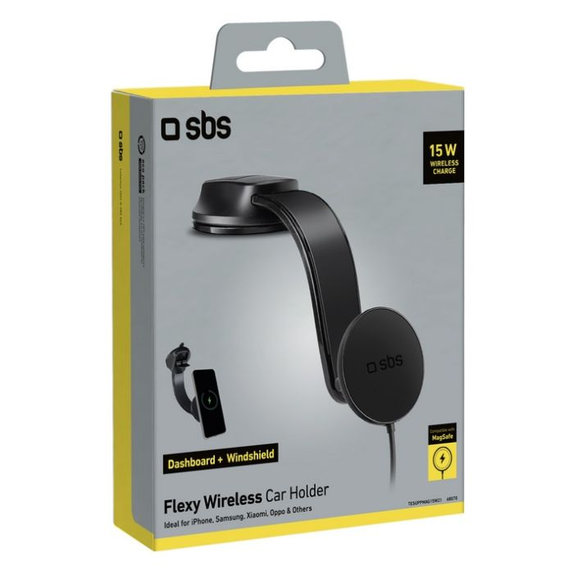 SBS - Fahrzeughalter Flexy mit MagSafe, 15W, schwarz
