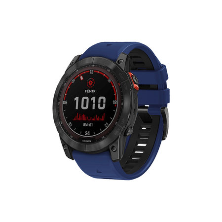 FixPremium - Zweifarbiges Silikonarmband für Garmin (QuickFit 22mm), blau