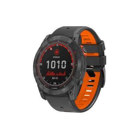 FixPremium - Zweifarbiges Silikonarmband für Garmin (QuickFit 26mm), grau
