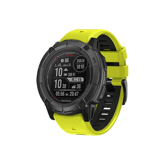 FixPremium - Zweifarbiges Silikonarmband für Garmin (QuickFit 22mm), grün