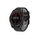 FixPremium - Zweifarbiges Silikonarmband für Garmin (QuickFit 26mm), schwarz
