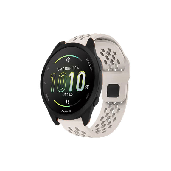 FixPremium - Universal-Silikonarmband für Garmin (20mm), weiß