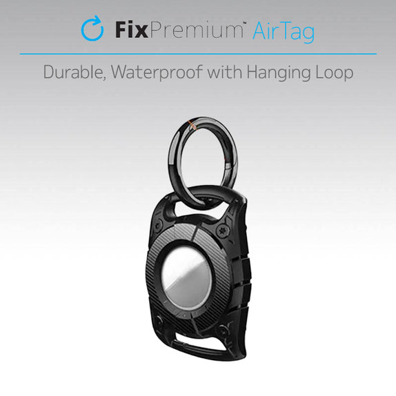 FixPremium - AirTag Halsband für Hunde und Katzen, schwarz