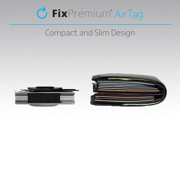 FixPremium - AirTag Carbon Geldbörse mit Clip, schwarz