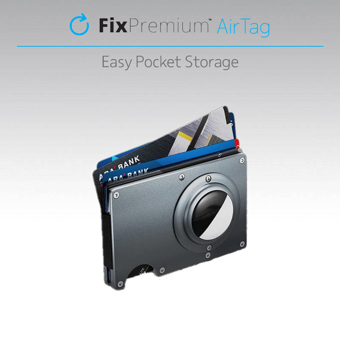 FixPremium - AirTag Carbon Geldbörse mit Clip, rot