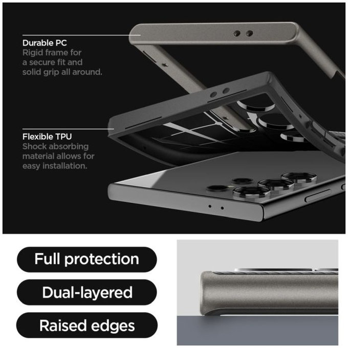 Spigen - Hülle Neo Hybrid für Samsung Galaxy S24 Ultra, Gunmetal