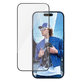 UWF Panzerglas mit Applikator für iPhone 16/15, Schwarz, PanzerGlass