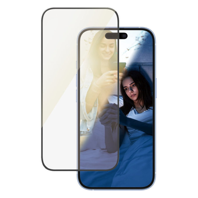 Schutzglas UWF Eyecare mit Applikator für iPhone 16/15, Schwarz, PanzerGlass