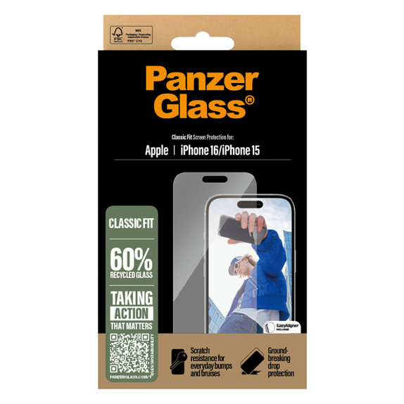 PanzerGlass - Gehärtetes Glas Für iPhone 16, transparent