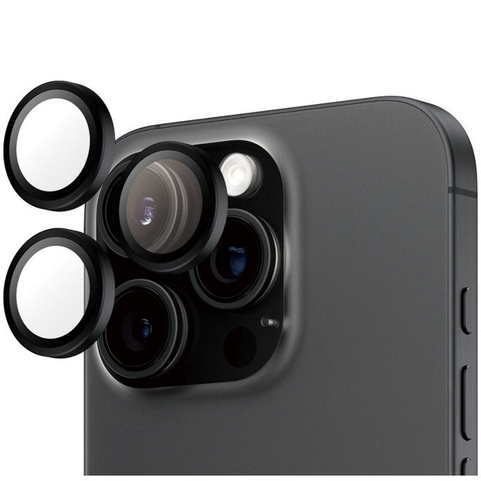 Hoops Kameraobjektivschutz für iPhone 16 Pro Max/16 Pro, Schwarz, PanzerGlass