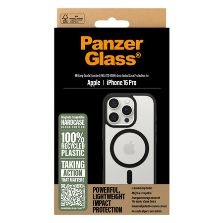 PanzerGlass - Hülle HardCase mit MagSafe Für iPhone 16 Pro, schwarz