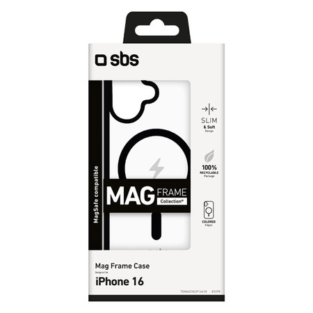 SBS - Hülle Mag Frame mit MagSafe Für iPhone 16, schwarz