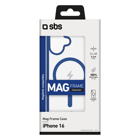 SBS - Hülle Mag Frame mit MagSafe Für iPhone 16, blau