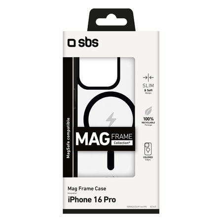 SBS - Hülle Mag Frame mit MagSafe Für iPhone 16 Pro, schwarz