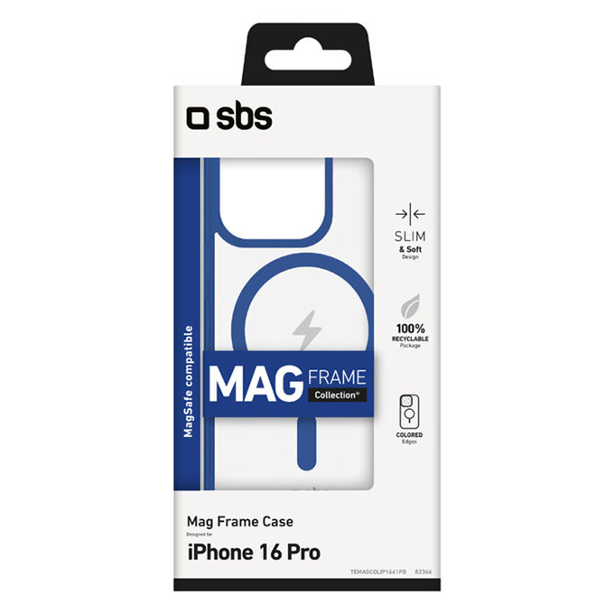 SBS - Hülle Mag Frame mit MagSafe Für iPhone 16 Pro, blau