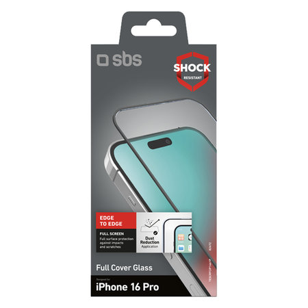SBS - Gehärtetes Glas Full Cover Für iPhone 16 Pro, schwarz