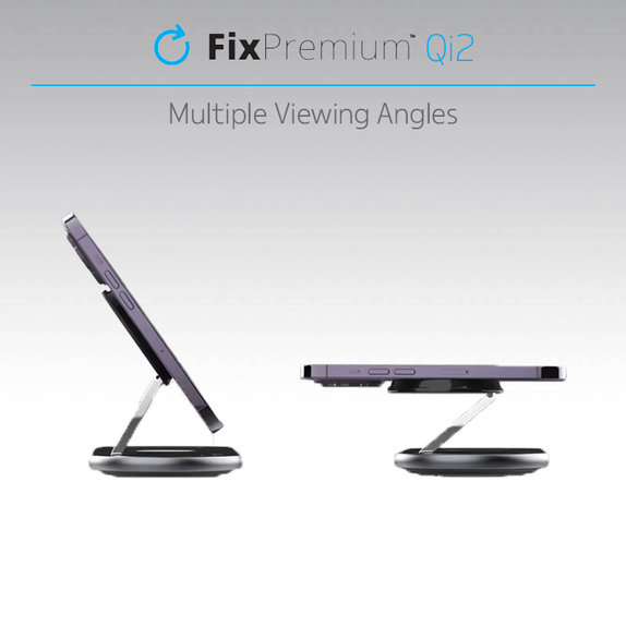 FixPremium - Ladeständer mit Qi2 pre iPhone, Apple Watch und AirPods, schwarz