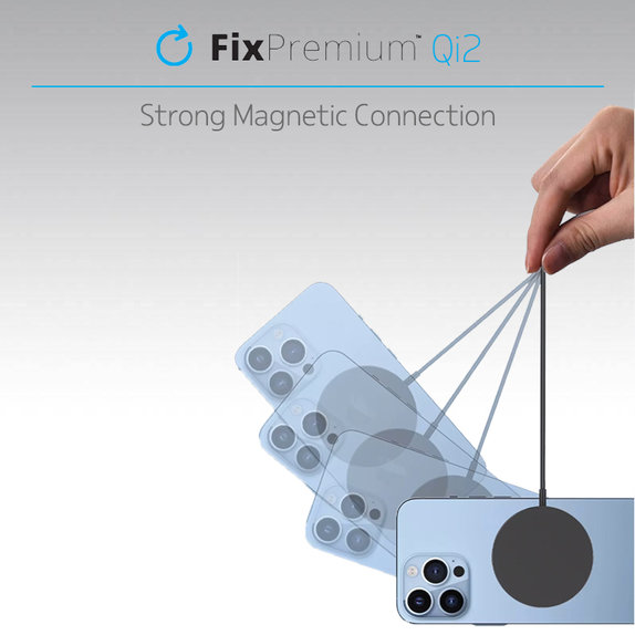 FixPremium - MagSafe Ladegerät mit Qi2, schwarz