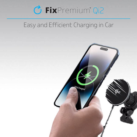 FixPremium - MagSafe Autoladegerät mit Qi2, schwarz