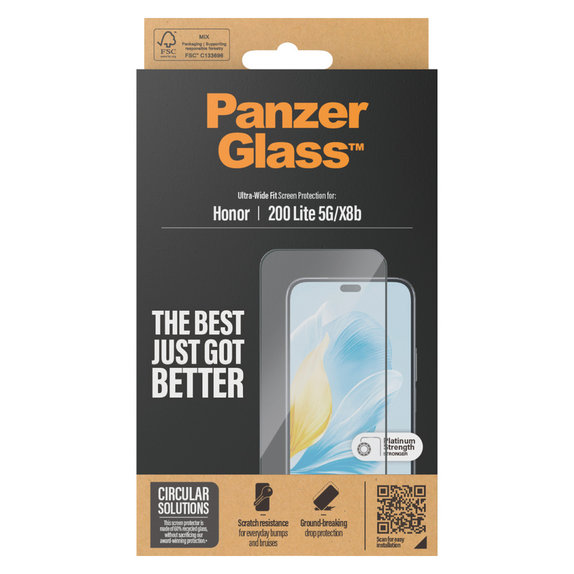 Panzerglas UWF für Honor 200 Lite, Schwarz, PanzerGlass
