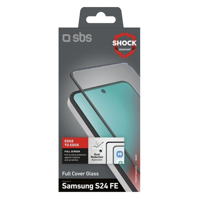 SBS - Gehärtetes Glas Full Cover für Samsung Galaxy A36, A56 und S24 FE, schwarz