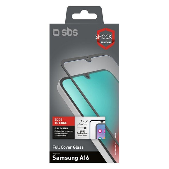 SBS - Gehärtetes Glas Full Cover für Samsung Galaxy A17, A16 und A26, schwarz