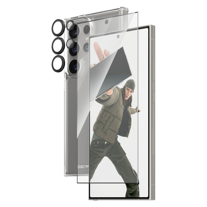Bundle Hoops + Panzerglas UWF + Hard Case D3O für Samsung Galaxy S24 Ultra, PanzerGlass