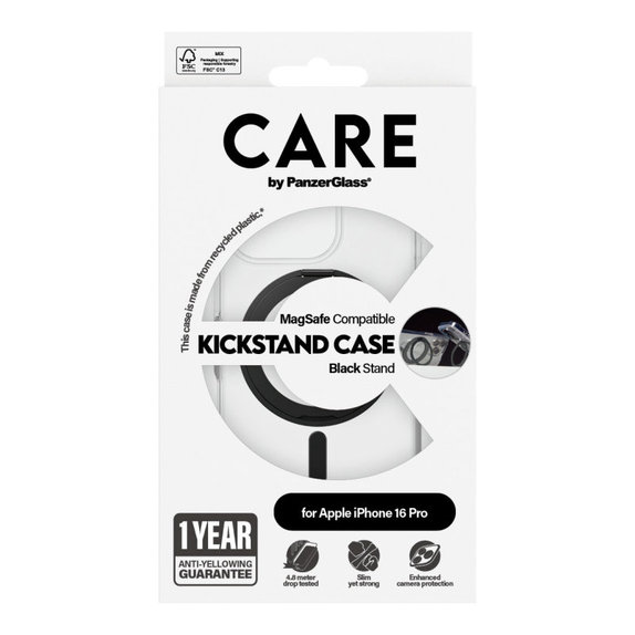 Kickstand Hülle mit MagSafe für iPhone 16 Pro, Schwarz, CARE