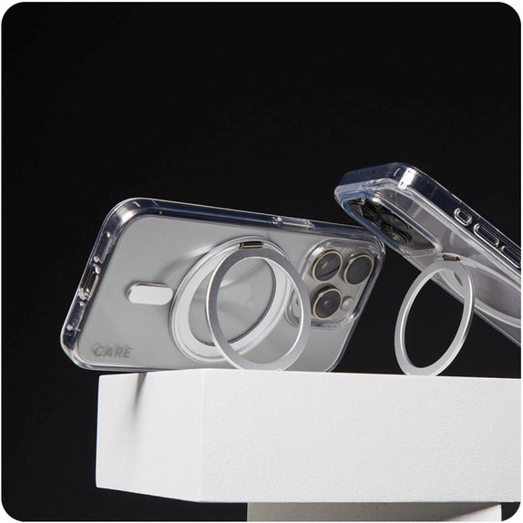 Kickstand Hülle mit MagSafe für iPhone 16, Silber, CARE