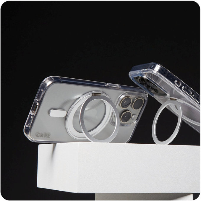 Kickstand Hülle mit MagSafe für iPhone 16 Pro Max, Silber, CARE