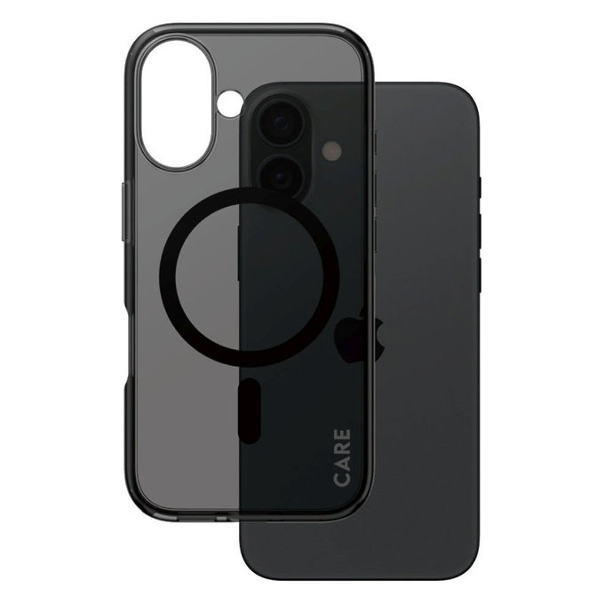 Smokey Hülle mit MagSafe für iPhone 16, Schwarz, CARE