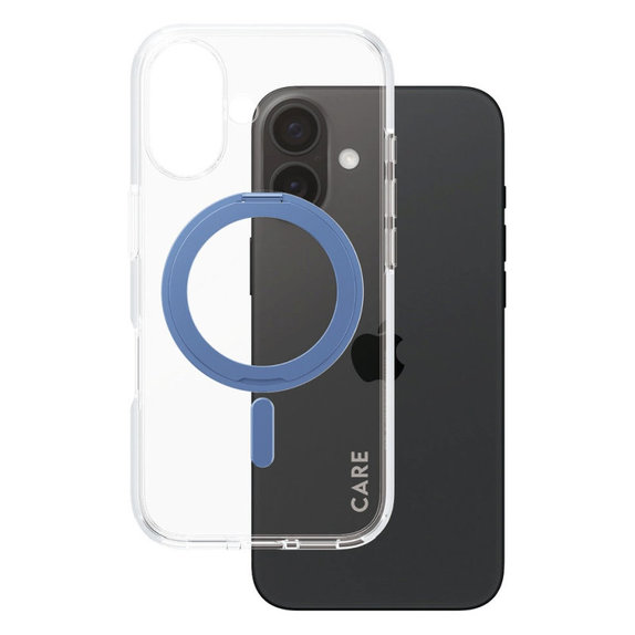Kickstand Hülle mit MagSafe für iPhone 16, Blau, CARE