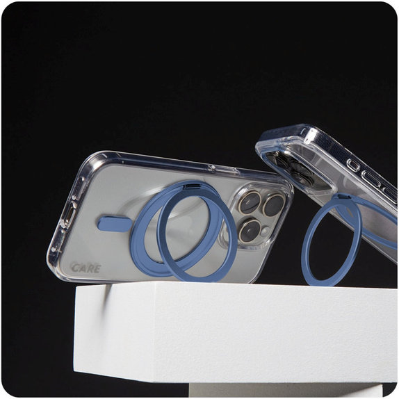 Kickstand Hülle mit MagSafe für iPhone 16, Blau, CARE