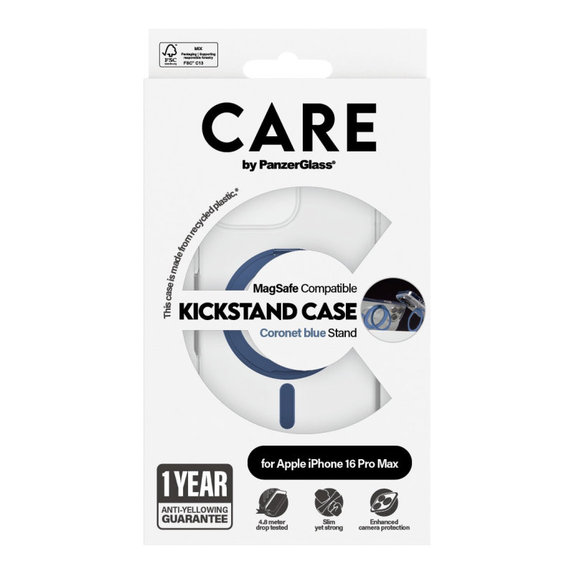 Kickstand Hülle mit MagSafe für iPhone 16 Pro Max, Blau, CARE