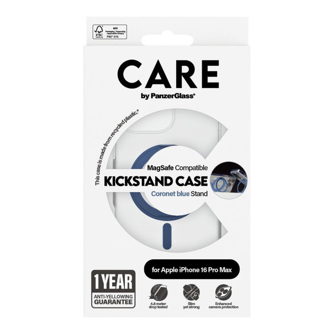 Kickstand Hülle mit MagSafe für iPhone 16 Pro Max, Blau, CARE